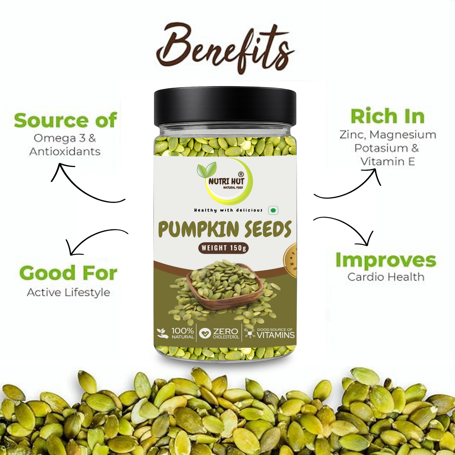 Pumpkin Seeds – 150g | High Protein & Zinc-Rich