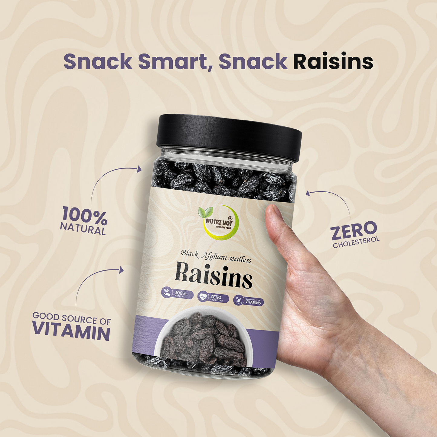 Black Afghani Seedless Raisins – 200g | Premium Quality