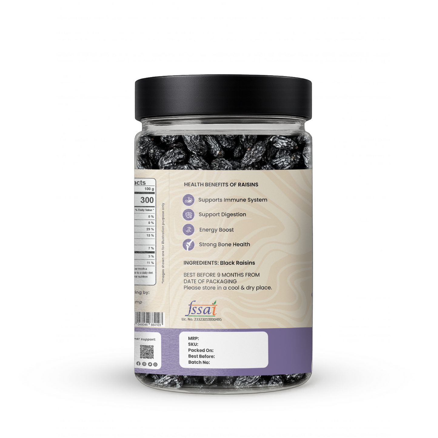 Black Afghani Seedless Raisins – 200g | Premium Quality