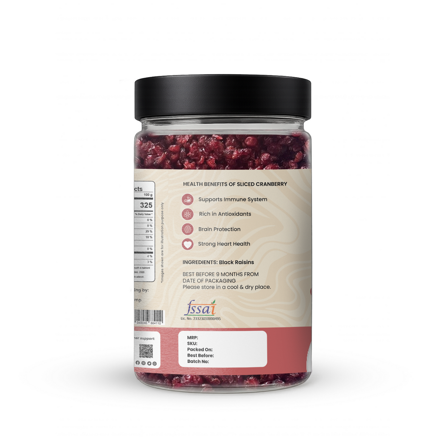 Sliced Cranberry – 200g | Naturally Sweet & Rich in Fiber