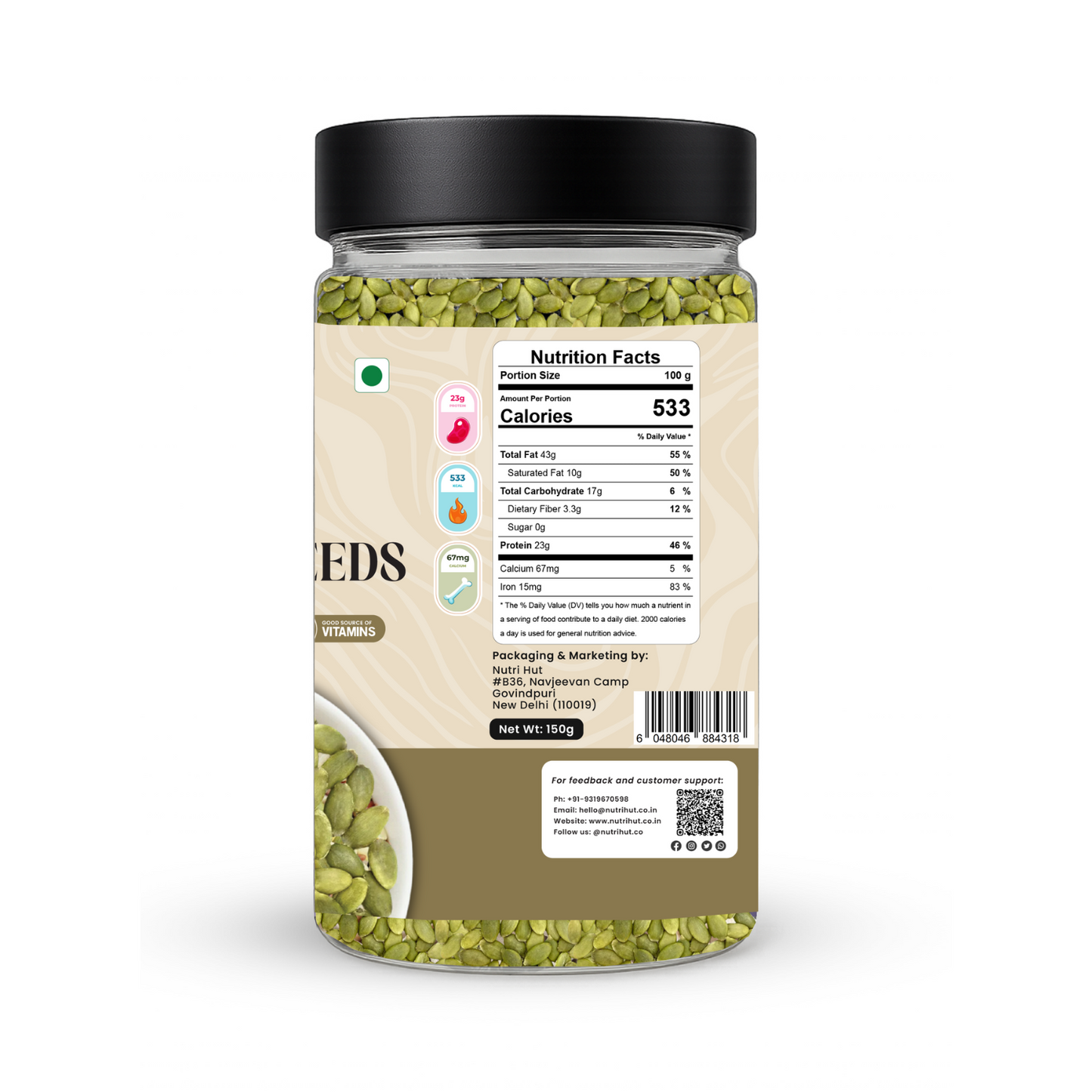 Pumpkin Seeds – 150g | High Protein & Zinc-Rich